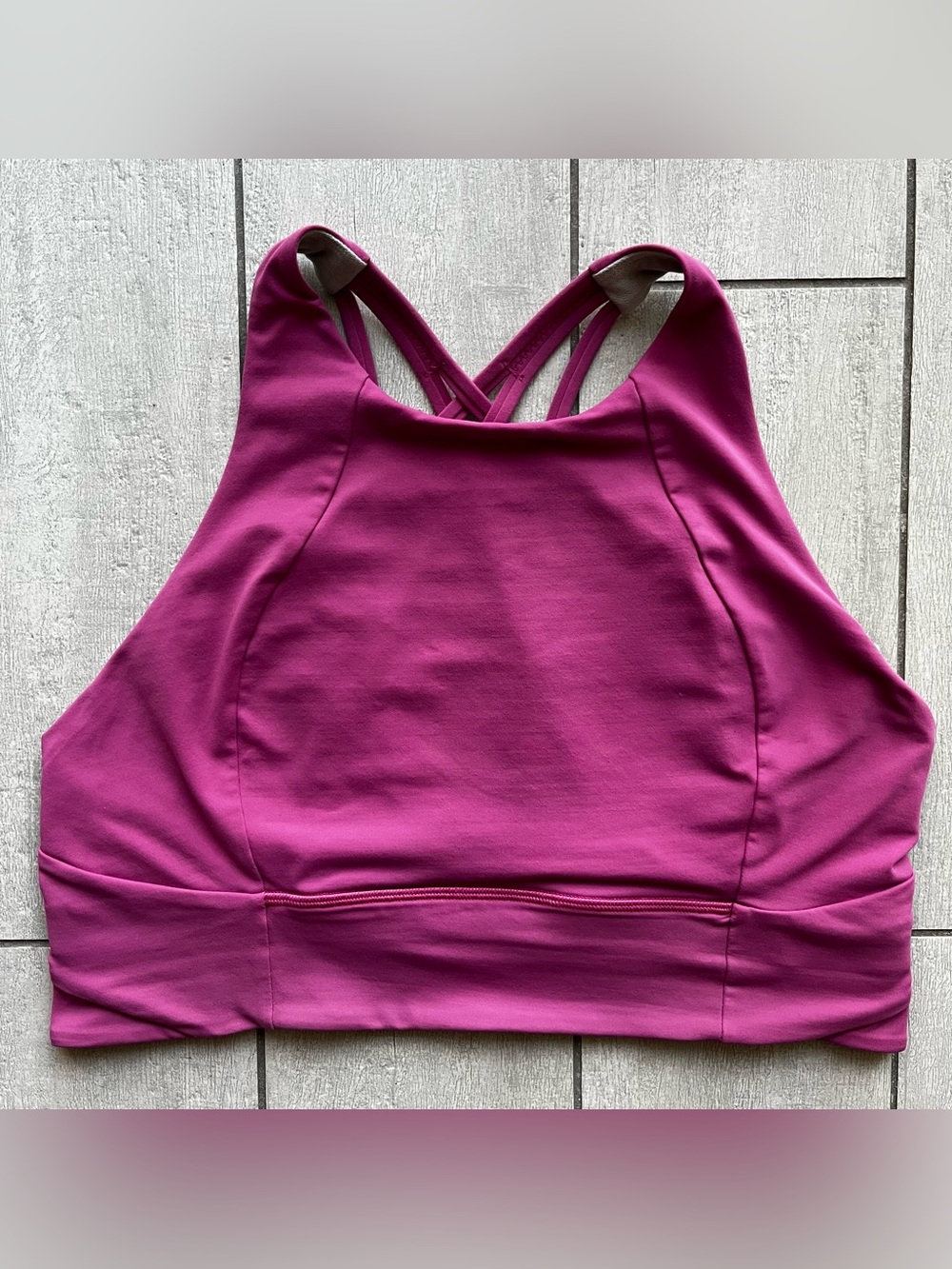 Lululemon Free To Be Serene High Neck Long Line Bra Magenta Glow Size 12